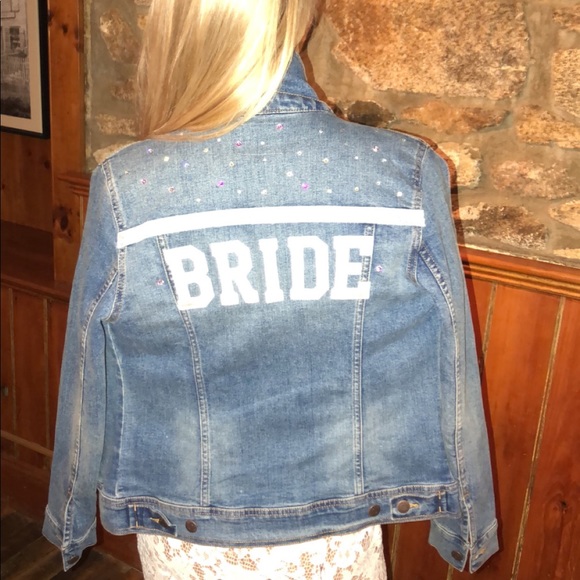 custom bride denim jacket